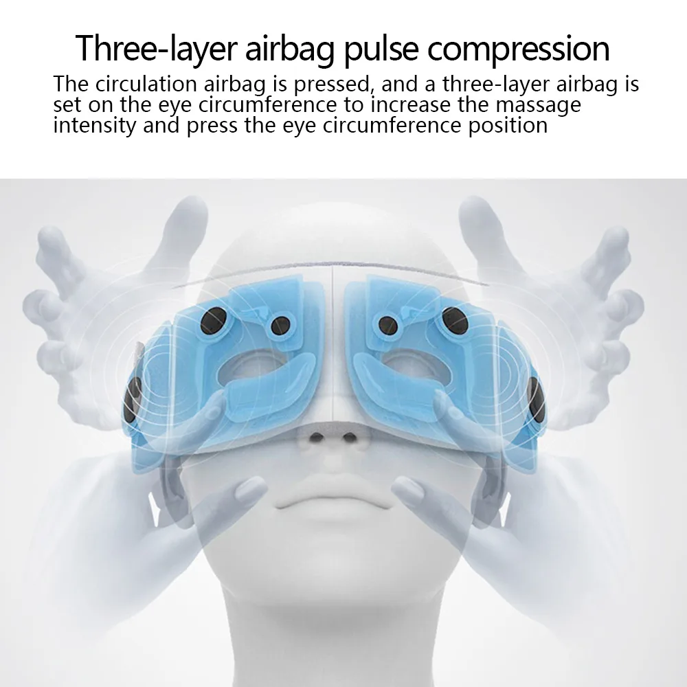 

Smart Electric Eye Massager Heated Air Pressure Vibration Eye Massager Foldable Bluetooth Music Sleeping Mask for Eyes Care Tool