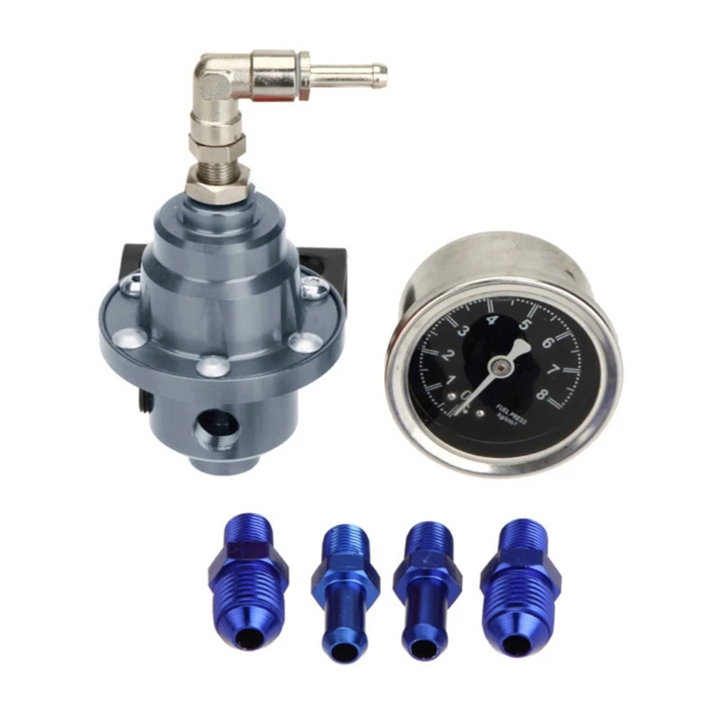 

Universal Adjustable Aluminum Fuel Pressure Regulator With Gauge Kit Gold Silver Red Blue Purple Black Titanium N0HF