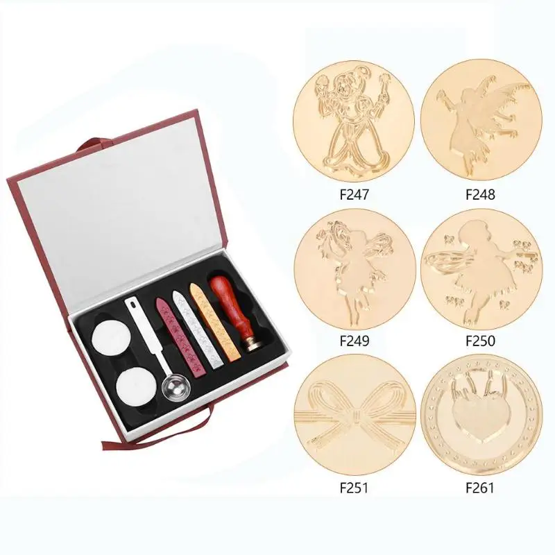 Штамп с деревянной ручкой в подарочной коробке штамп восковым узором античном