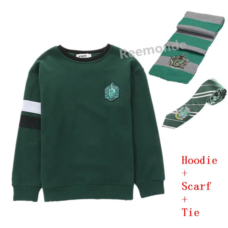 hoodie scarf tie Толстовка для взрослых Ravenclaw, косплей, Слизерин, форменная толстовка, костюм, Hufflepuff, джемпер, шарф, Гриффиндор, джемпер, свитер, Гермиона - Цвет: hoodie scarf tie