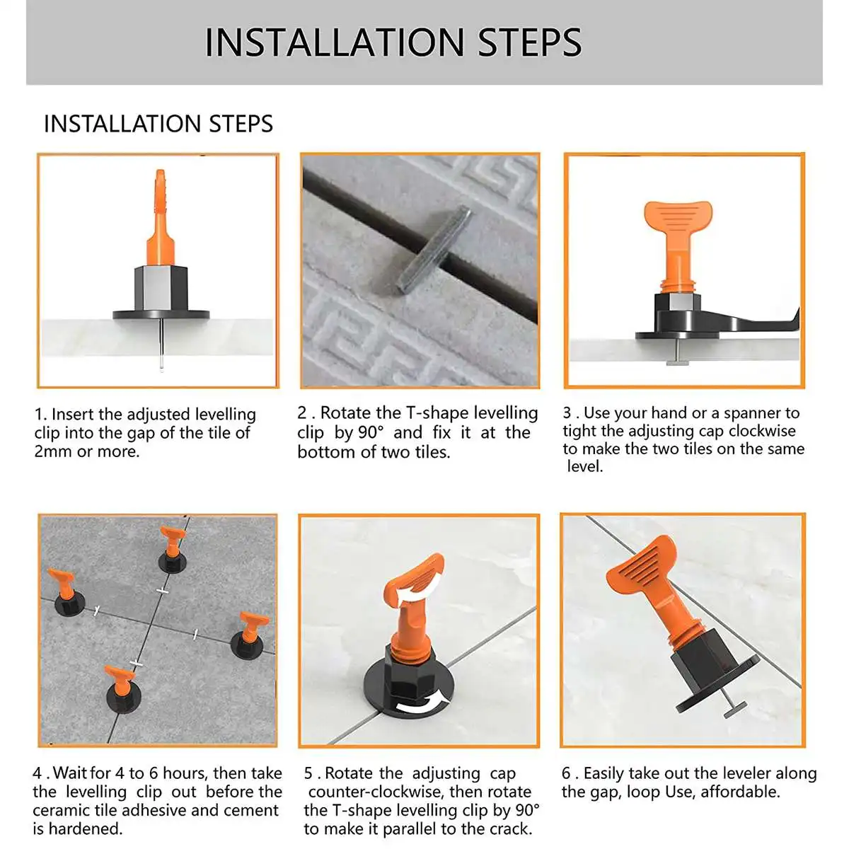 

50Pcs Tile Leveling System Toolkit Level Wedges Alignment Spacers for Leveler Locator Spacers Plier Flooring Wall Tile Carrelage