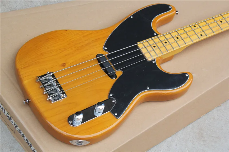

TL Bass 4 string electric bass alder body transparent yellow free shipping