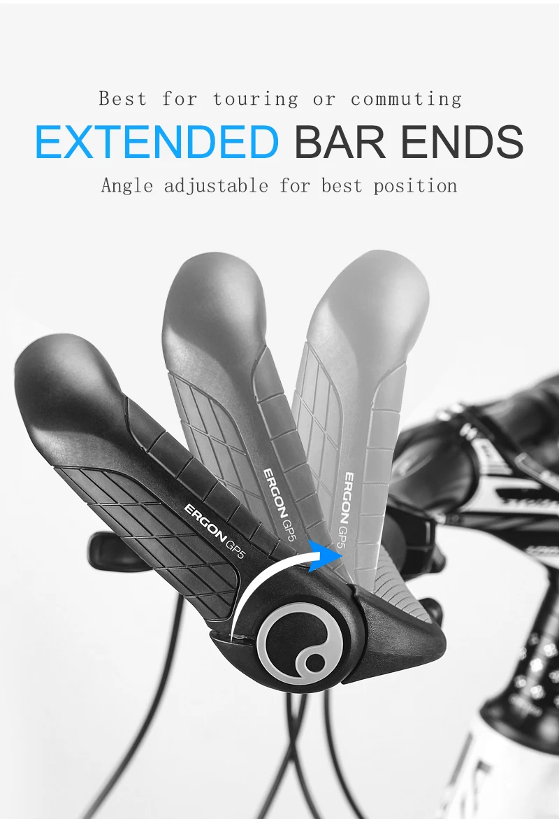 

Flat MTB Grips Bike Lock-on Bicycle Handlebar Grips with Extended Bar End Support Ergonomics Cycling Handlebar Covers Bike Grips