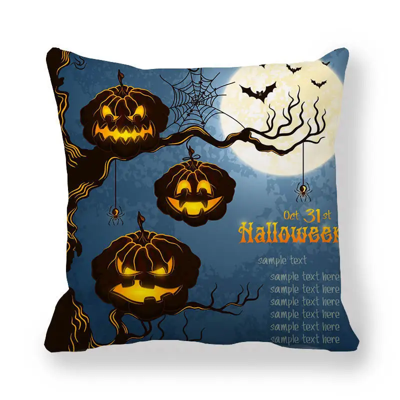 Синий ночью Хеллоуин украшение наволочка подушки летучей мыши велюром полиэстер