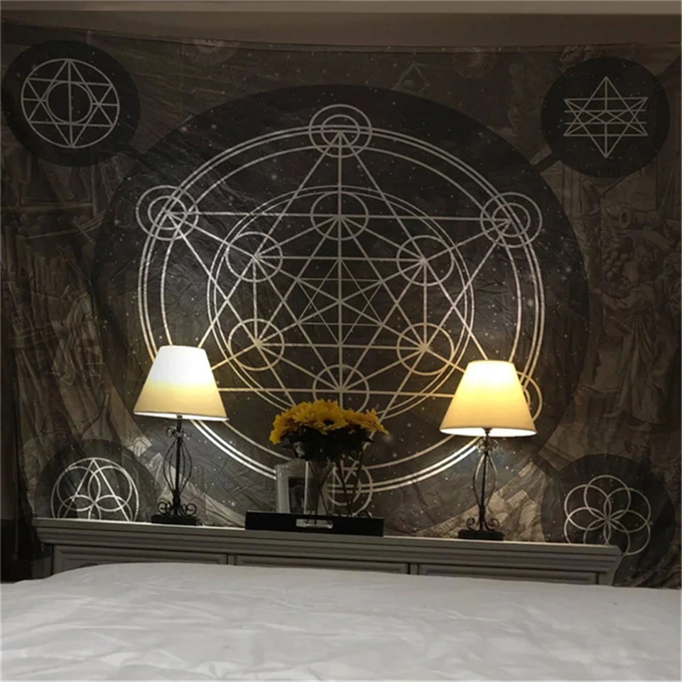 Винтажный Европейский магический гобелен мандалы Средневековая готическая луна