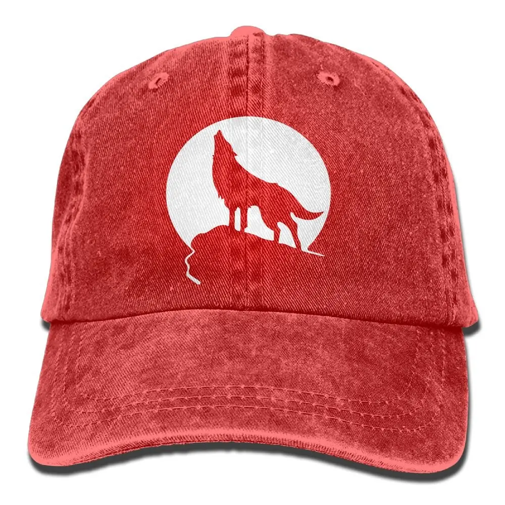 

Wolf Moon Logo Adult Cowboy Hat Baseball Cap Adjustable Athletic Creating Awesome Hat for Men and Women