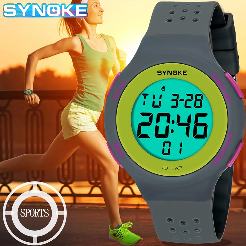 

SYNOKE Thin Digital Watch For Men Luxury Stopwatch Waterproof Shock Men's Sports Watch LED Unisex Women Watches Reloj Hombre
