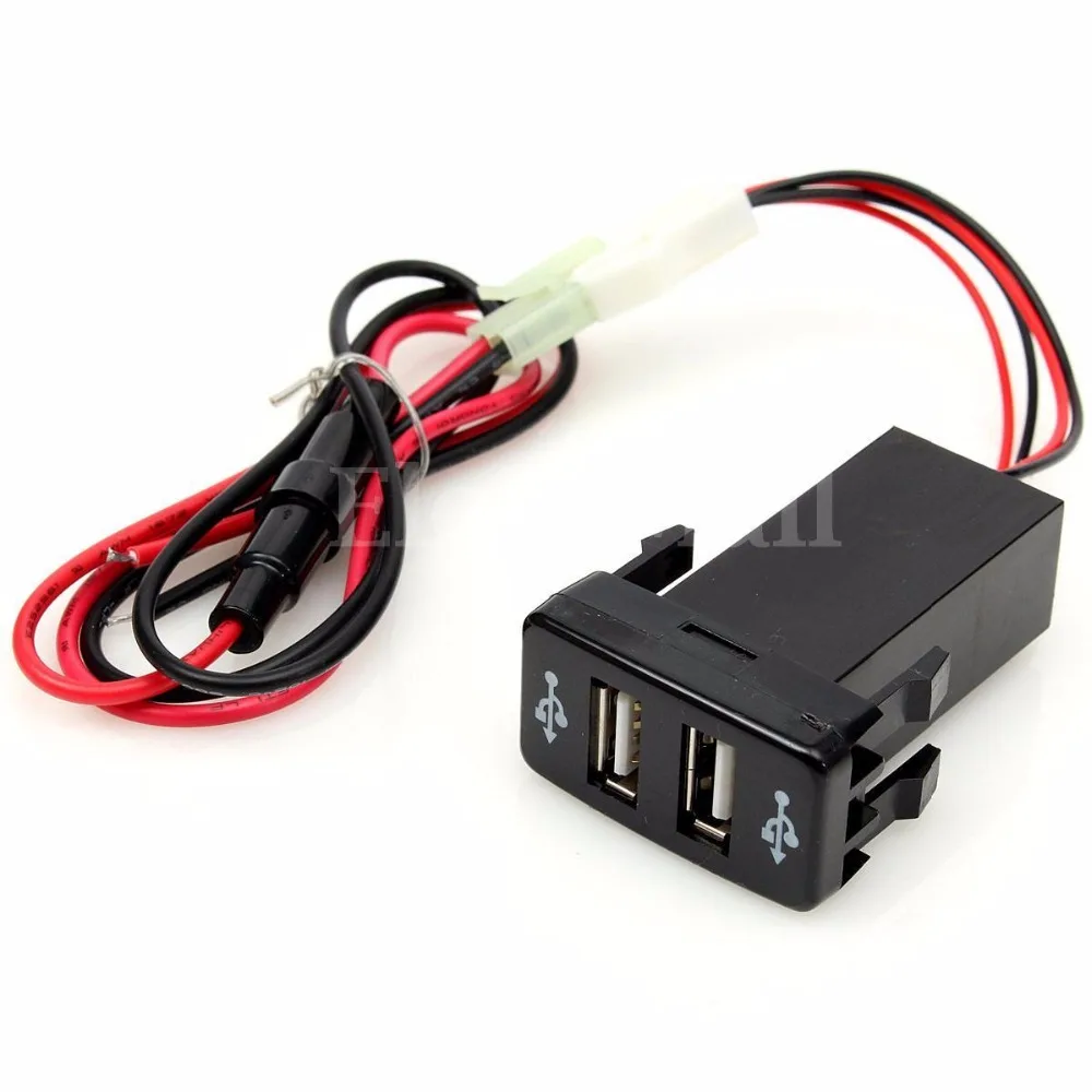

Adapters Sockets Chargers Dual 2-port USB Car Charger In Car Socket Adapter 12V For Toyota VIGO Car Electronics Accessorie