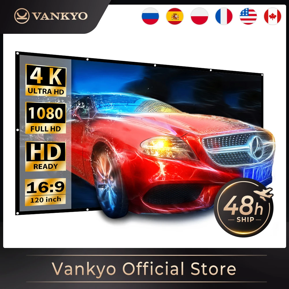 Экран для проектора Vankyo 100 дюйма 120 16:9|Аксессуары проекторов| |