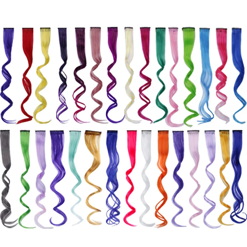 

Clip-In One Piece For Ombre Hair Extensions women hair curly Wavy Long wig Synthetic Hair Fake Hair Pieces Clip hair accessories