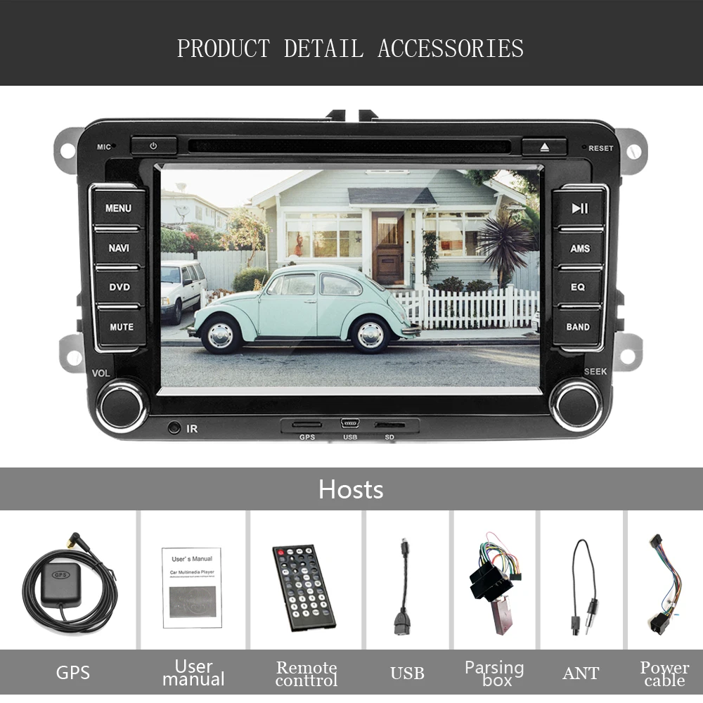 Автомобильный gps навигация dvd плеер мультимедиа 7 Автомагнитола для V W/Golf Polo Tiguan