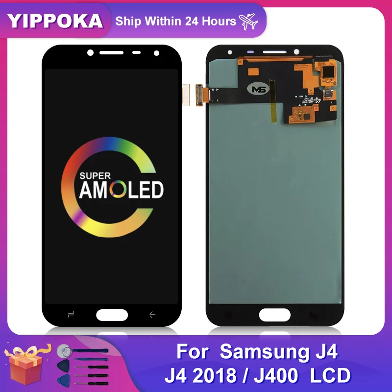 

ЖК-дисплей Super AMOLED для Samsung Galaxy J4 2018, J400, сенсорный дигитайзер, запасные части для J400F, J400H, J400P, J400M, J400G