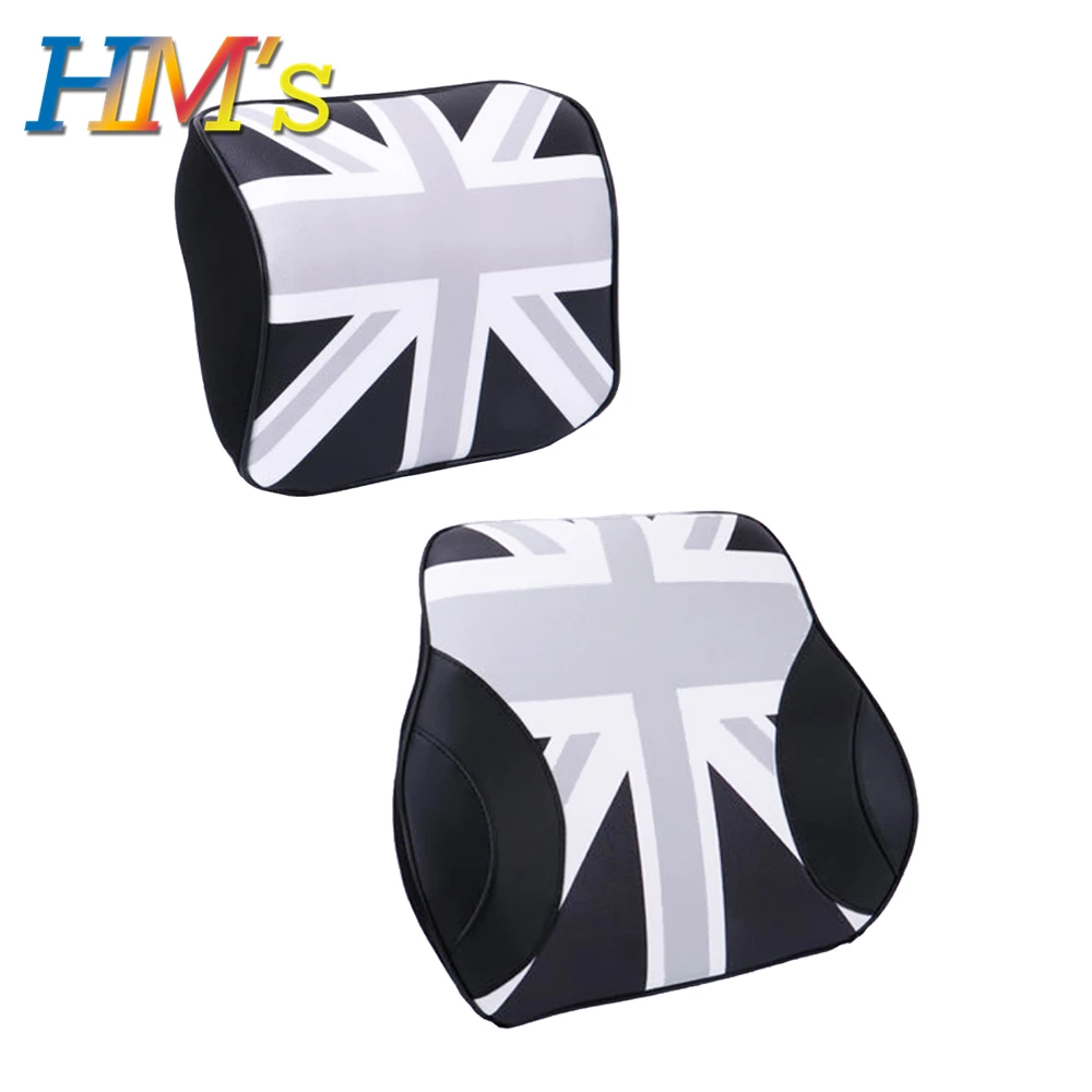 Grey Union Jack Пены памяти для поясницы и шеи подушки сиденья подушки для Mini Countryman R60 F60 для Mini Cooper R56 F56 F55 F60 F54 R55 автомобильные аксессуары - Название цвета: Grey Union Jack