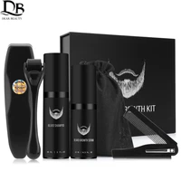 4 pcsset men beard growth kit hair growth enhancer thicker oil nourishing leave in conditioner beard grow set with comb