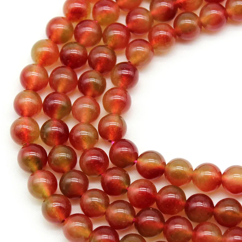 

Natural Red Chalcedony Watermelon Stone Round Loose Spacer Beads for Jewelry Making DIY Bracelet Necklace Pick Size 6/8/10mm