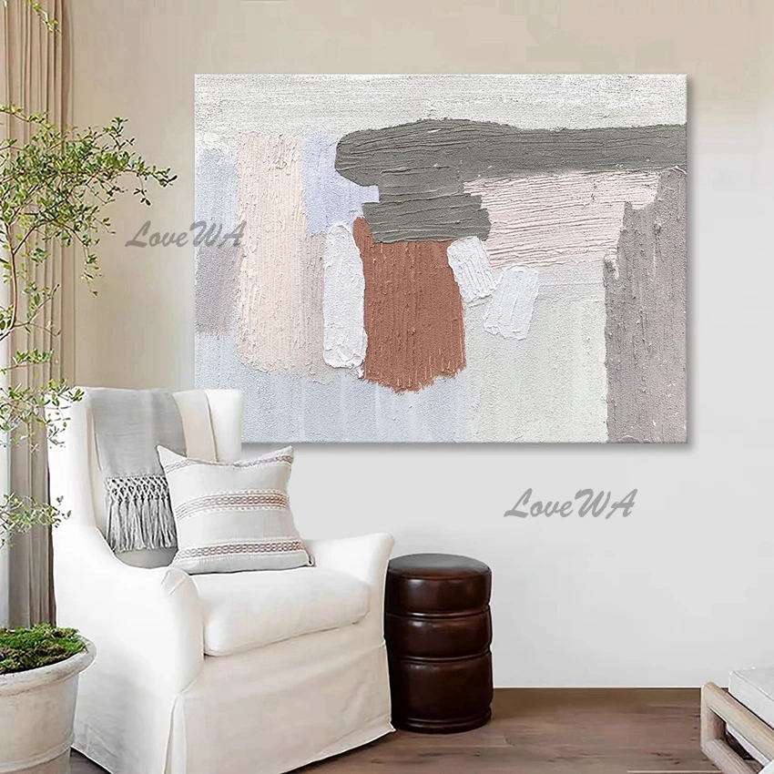 100% ручная роспись ножом абстрактные цвета квадратная масляная живопись Текстура