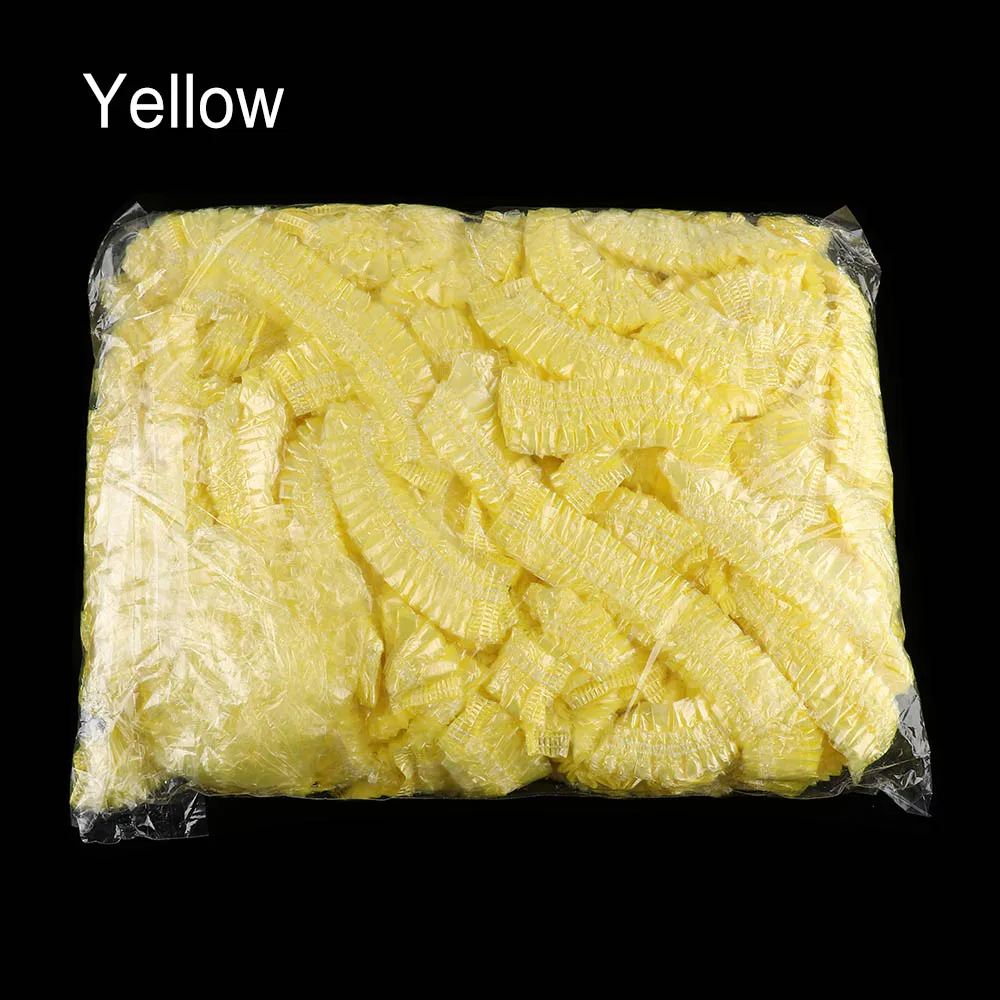 Yellow 100 шт аксессуары для микроволокна, Перманентный макияж, одноразовые колпачки для волос, стерильная шапочка для бровей, татуировки, инструменты для окраски волос - Цвет: Yellow
