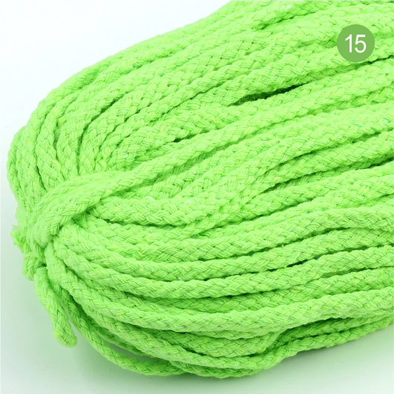 85 м 5 мм цветная восьмижильная хлопковая веревка, витой шнур, тканая нить, шнур для дома, сделай сам, украшения, ремесла AP276 - Цвет: Флуоресцентный зеленый