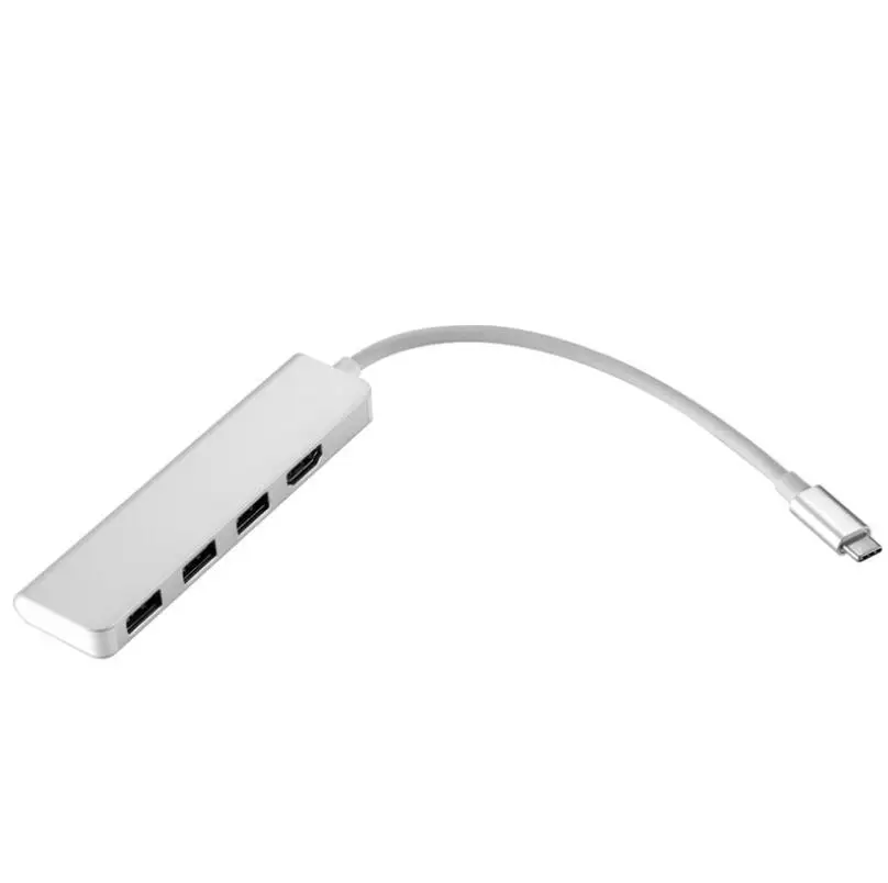 

Type-c to HDMI + USB four-in-one docking station HUB converter MacBook to HDMI