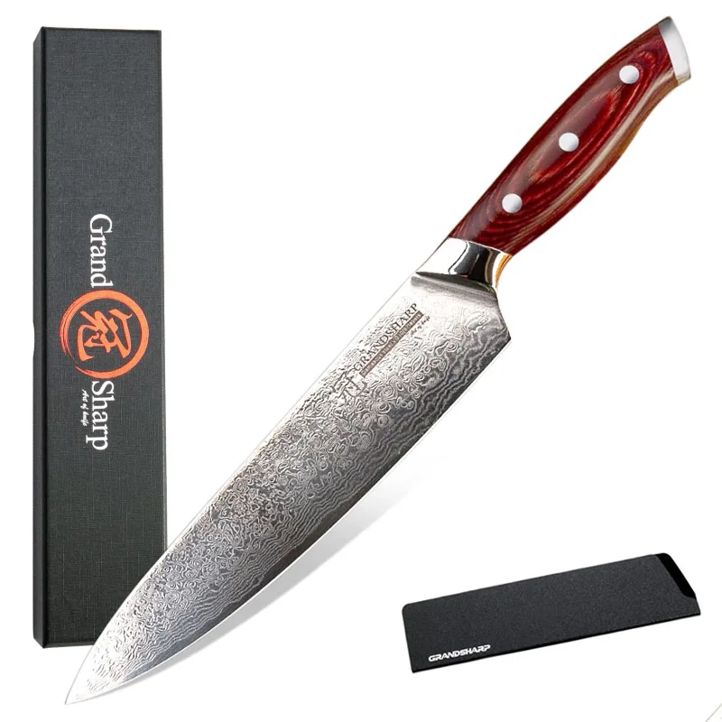 Дамасская сталь кухонный нож шеф-повара японский Дамаск Santoku кухонные ножи