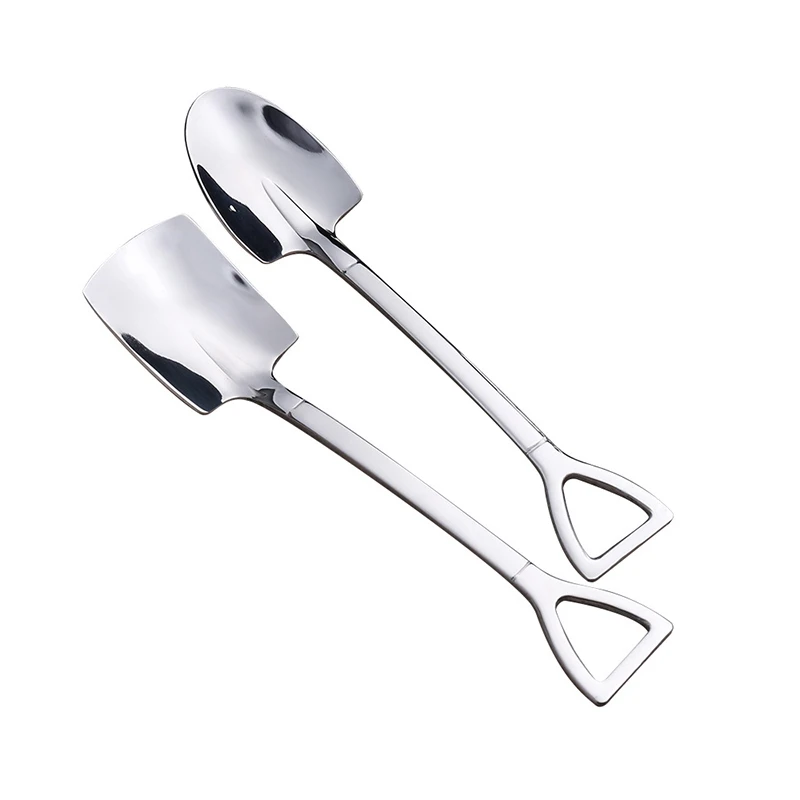 

10PC Stainless Steel Shovel Coffee Spoon Set Creative Tea-Spoon Shovel Dessert Spoon Christmas Gift Tableware
