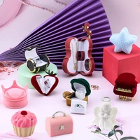 one piece velvet jewelry box gift box container wedding ring box ring case earrings holder for jewelry display jewelry package
