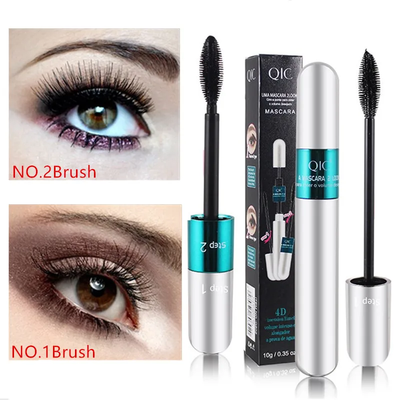 Тушь для ресниц с двойной кисточкой 3D маска в рулоне Блестящая Серебристая