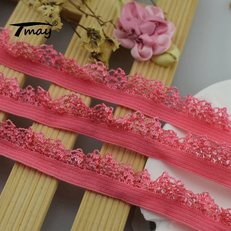 #1698 глубокий розовый цвет Вьетнамки с эластичным ремешком кружевная лента 8
