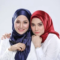 fashion pure color imitation silk long turban monochrome bubble turban female scarf muslim long shawl turban 9090cm