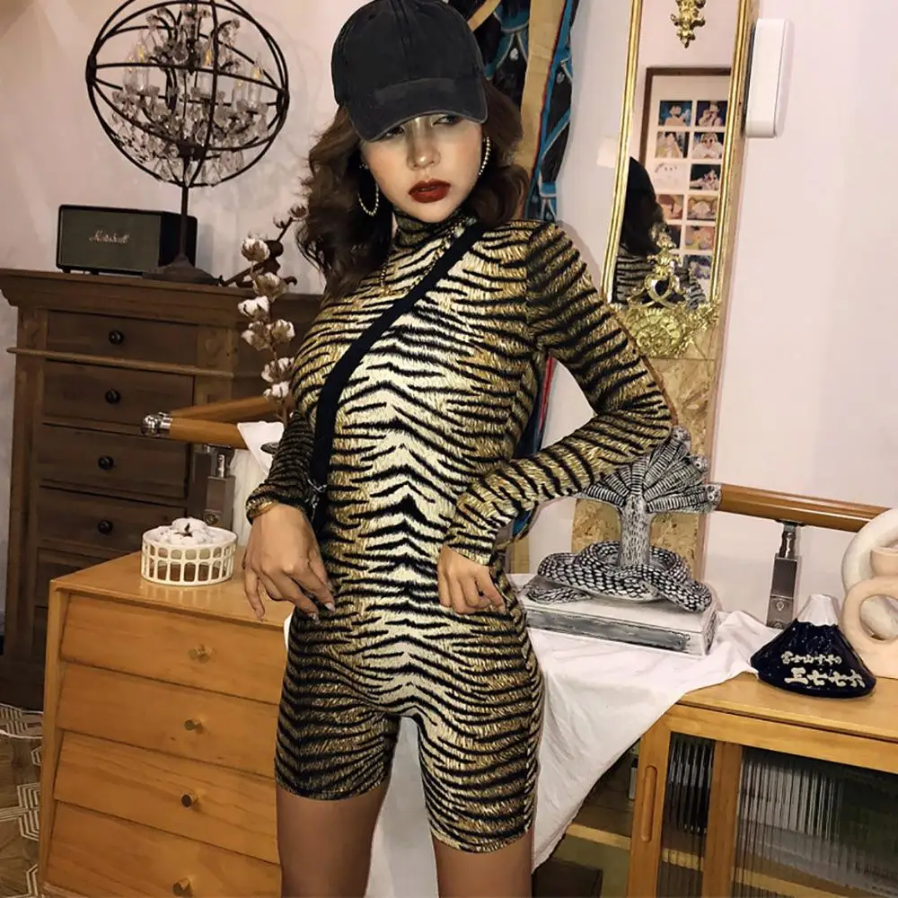 Сексуальный женский комбинезон с длинным рукавом Клубная одежда шорты