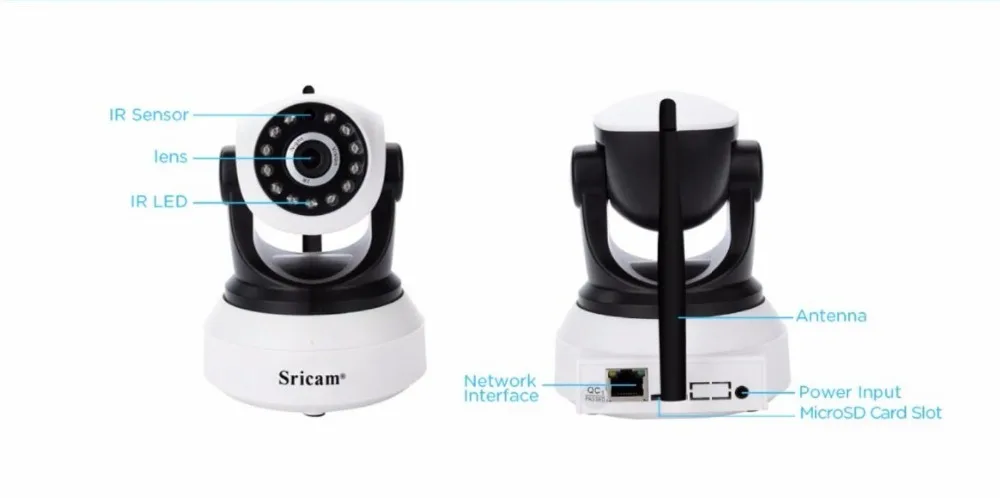 Sricam SP017 HD Беспроводная ip-камера безопасности Wifi Двусторонняя аудио IR-Cut ночное видение Аудио Сигнализация видеонаблюдения Крытый монитор для младенца