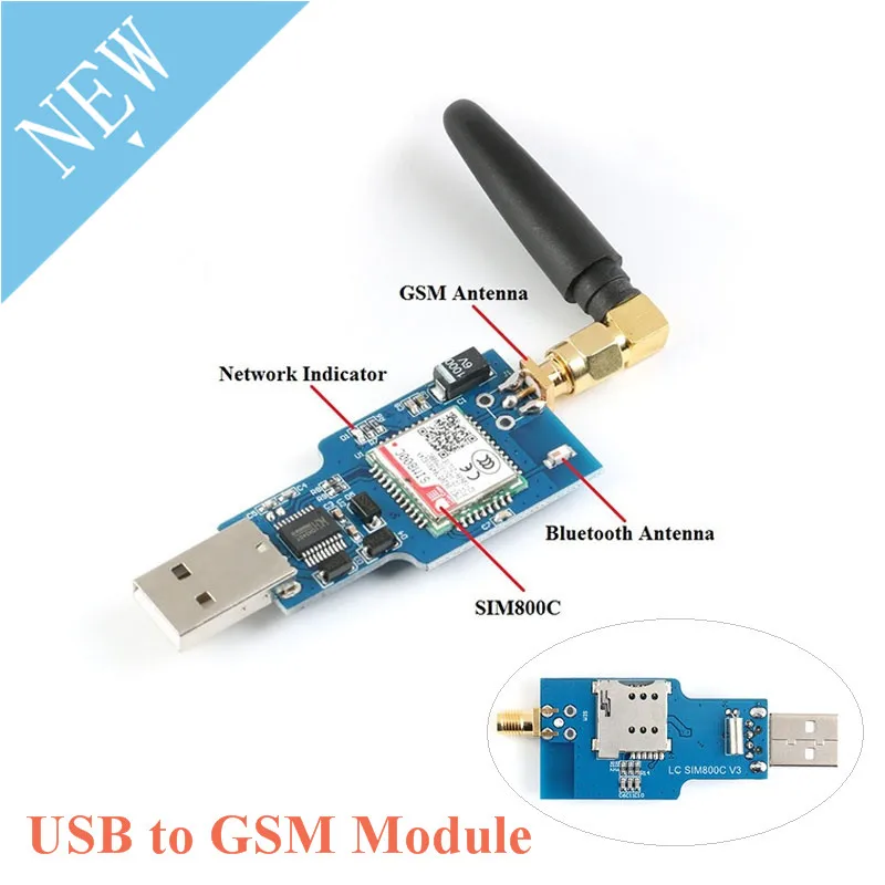Модуль USB в GSM четырехдиапазонный GPRS SIM800C SIM800 модуль для беспроводного модуля