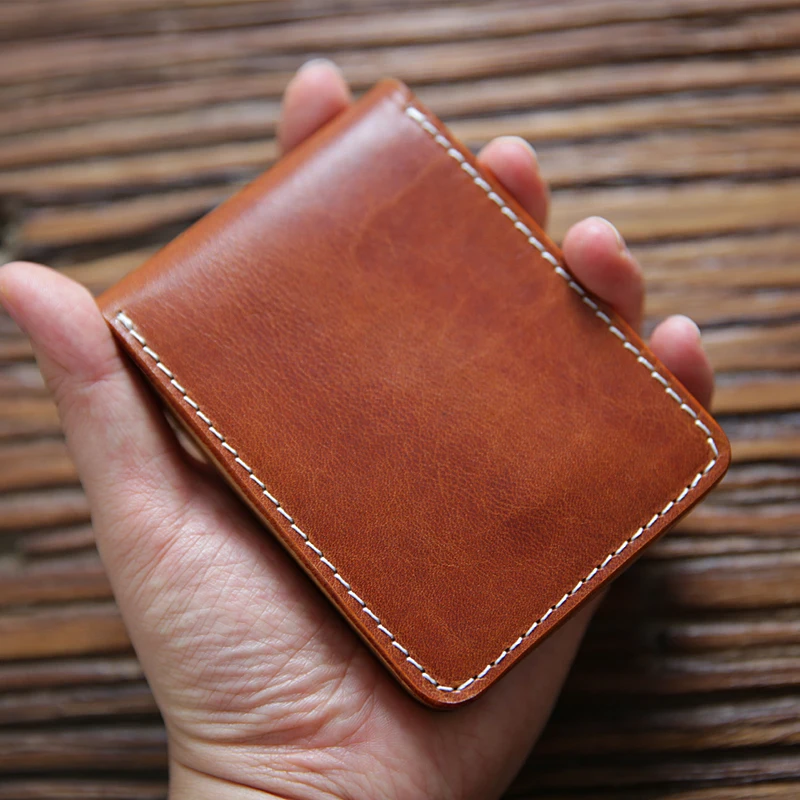 

2021 new men's wallet short half off LEATHER WALLET business card bag