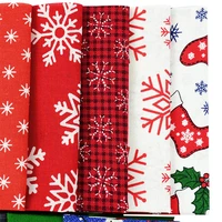 10pcs christmas theme cotton fabric patchwork snowflake santa claus printed cloth for xmas party home decoe diy sewing material