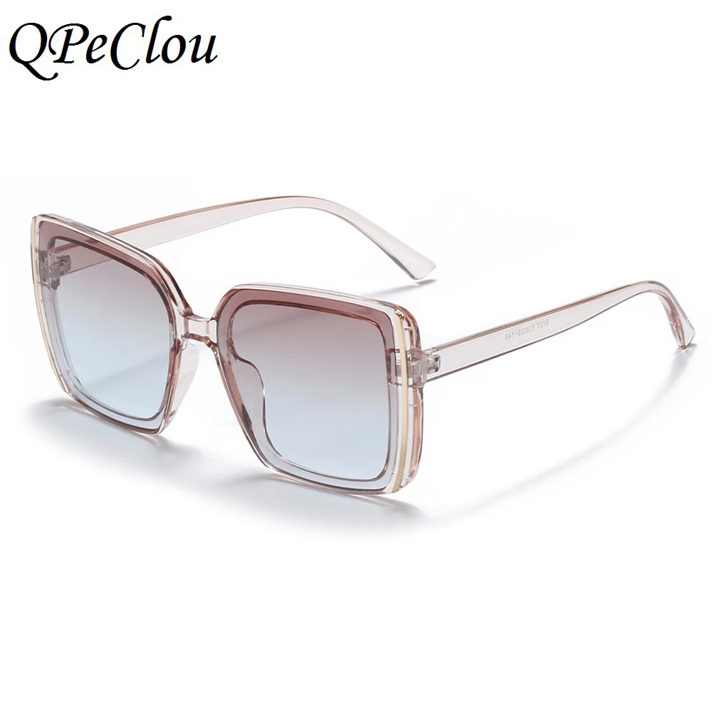 

QPeClou New Fashion Plastic Square Sunglasses Women Brand Designer Vintage Big Frame Sun Glasses Men Driving Shades UV400
