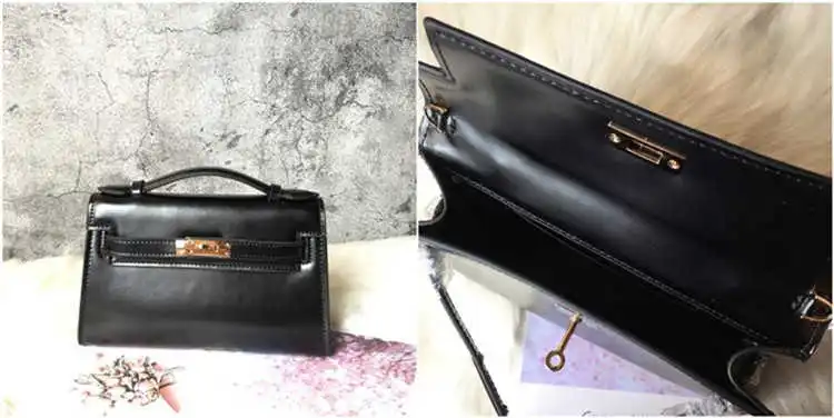 

Leather women's bag Dinner Bag Mini Box pick-up bag plain one shoulder slant cross portable bag