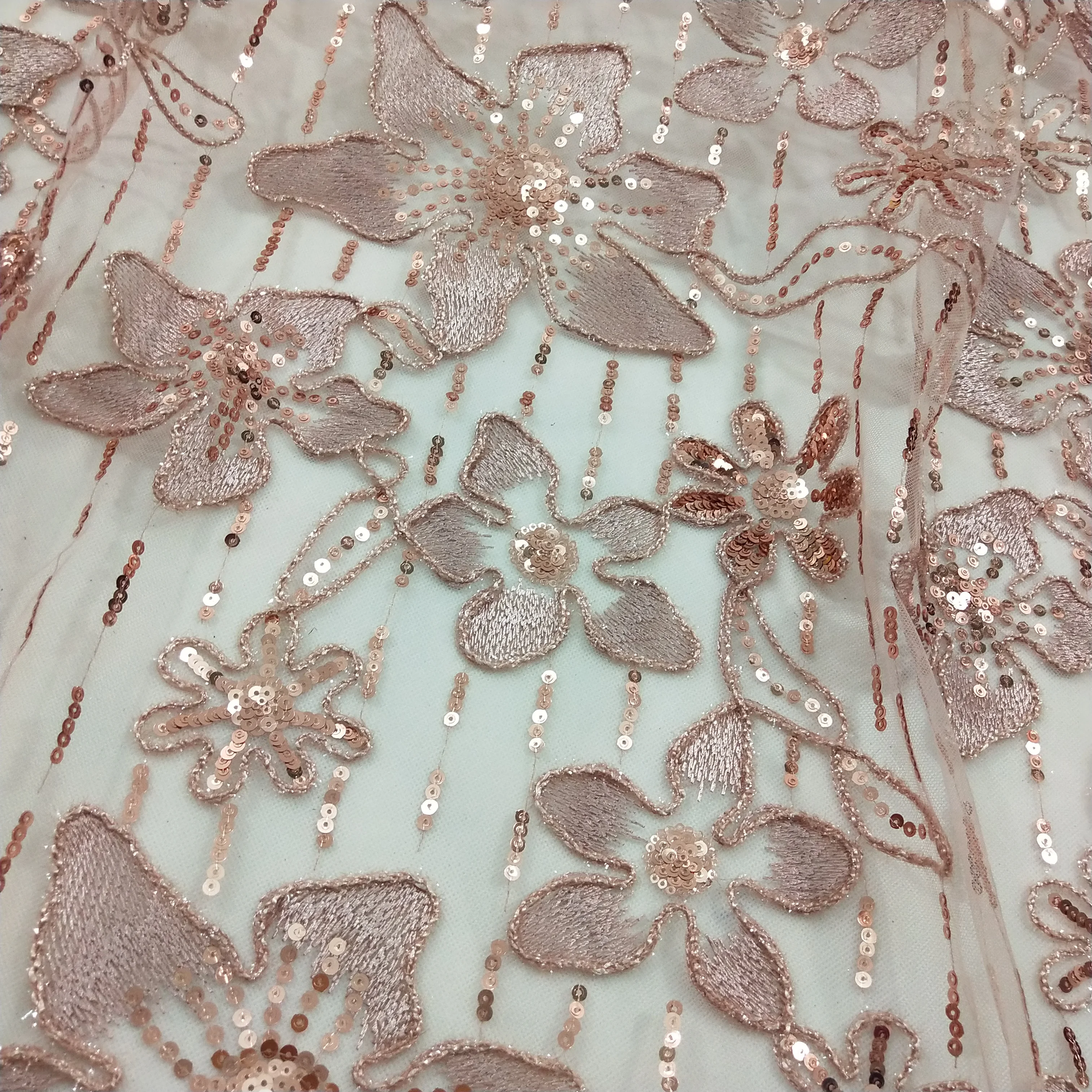 Блестящий шнур кружевная ткань зеленые блестки звездный узор блестящие платья