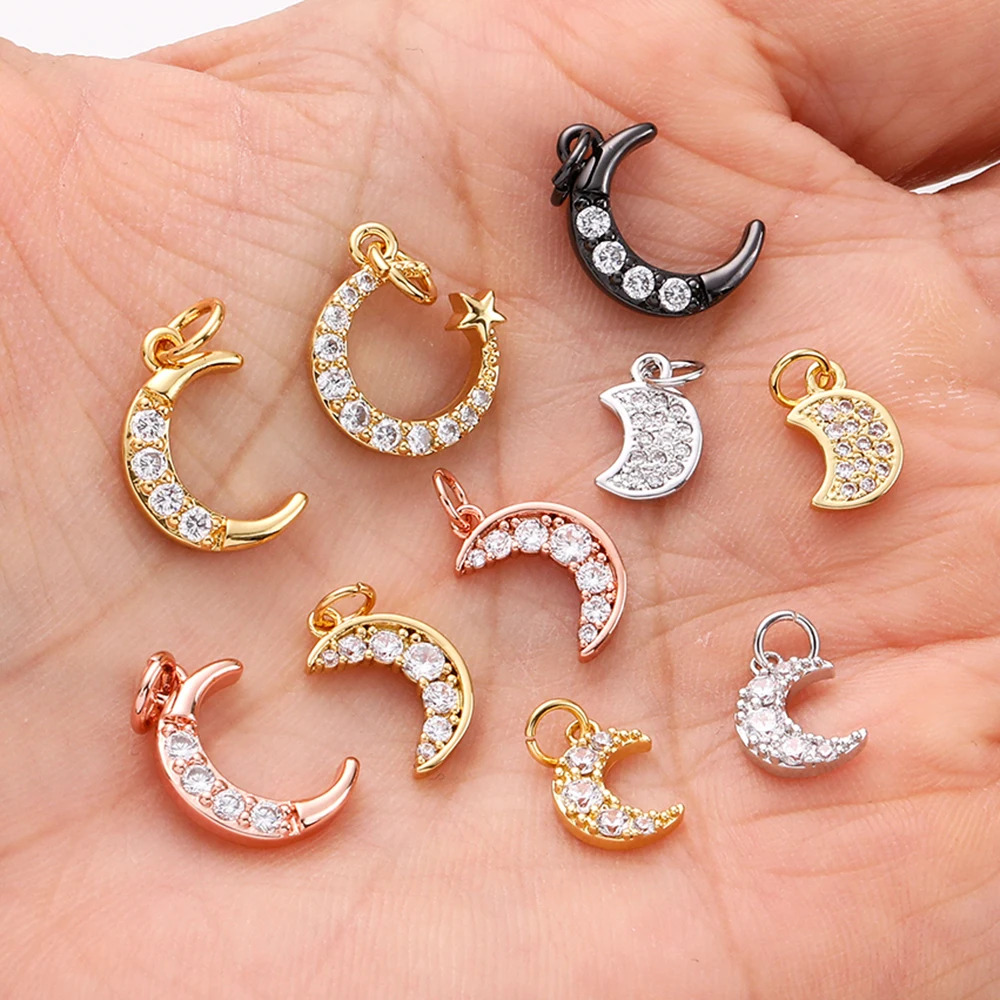 Подвеска в виде Луны для изготовления ювелирных изделий Медный кулон форме