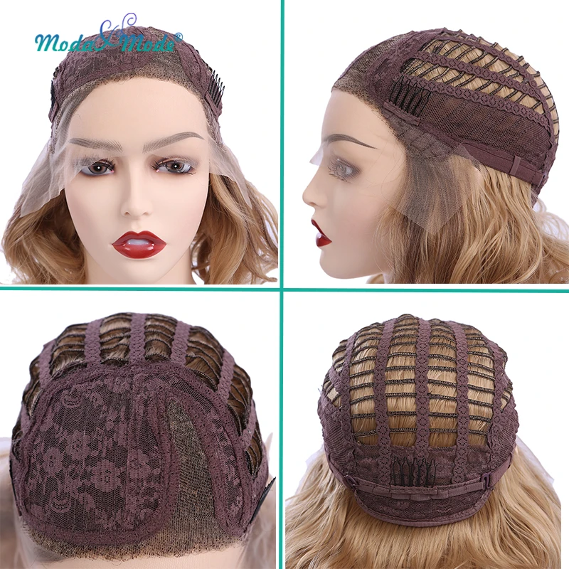 Мода и режим 14 &quotкороткий Боб Свободные волны парики Омбре блонд синтетический