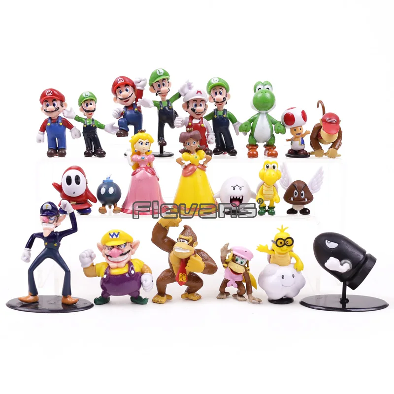 Super Mario Bros Марио Луиджи гриб Bowser Yoshi персик Дейзи Goomba Купа мини ПВХ Фигурки игрушки
