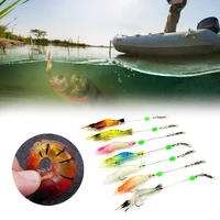 7pcslot 8cm 5g luminous shrimp silicon soft artificial bait with hooks swivels anzois para pesca sabiki rigs fishing tackle