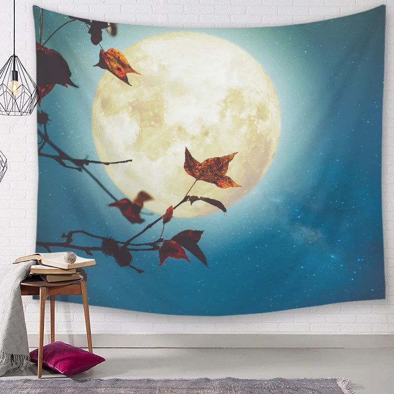 Океан гобелен с Луной психоделический Природный Dorm Декор Богемный Хиппи