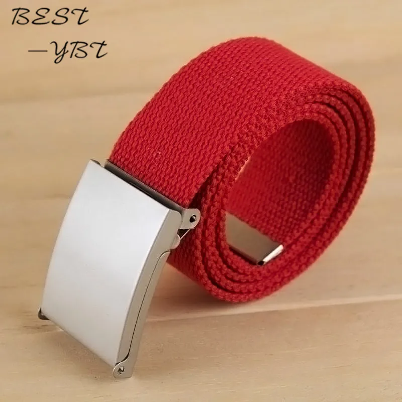 20 Colors New Candy Men Women Unisex Boys Plain Webbing Cotton Canvas Metal Buckle Belt Accessories free shipping | Аксессуары для