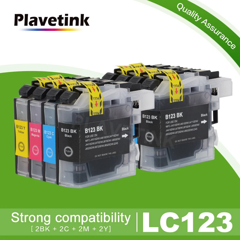 

Plavetink 2 Set LC123XL Printer Ink Cartridge For Brother LC 123 XL Compatiable For Brother MFCJ4410DW J4510DW J4610DW Printer