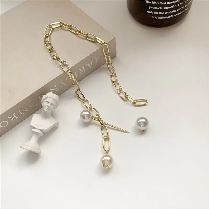 Женское Ожерелье Design sense кулон из искусственного жемчуга на цепочке новая