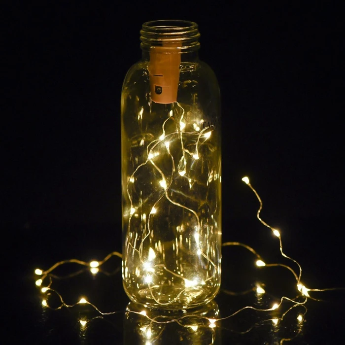 3 шт/лот 2м 20 LED медная проволочная гирлянда с пробкой для бутылки для украшения стеклянных изделий свадебных фейри-декораций светодиодная гирлянда