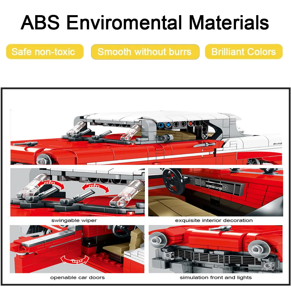 814 шт. классические винтажные строительные блоки для автомобилей город
