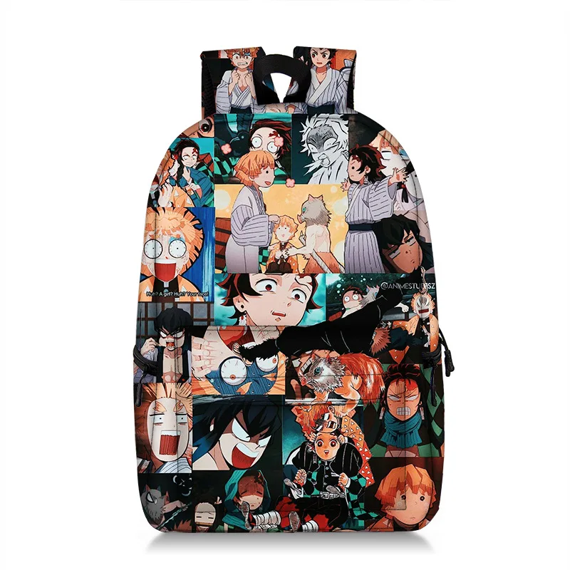 

2021 3D Print Demon Slayer Backpack Student Zipper Bag School Backpack Backbags Teen College Bags Teens Boys Girls Backpack