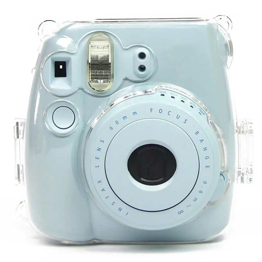 

Sturdy Transparent Polaroid Comprehensive Protection Without Logo Mini 8/8+/9 Camera Crystal Protective Case Polaroid With Rope
