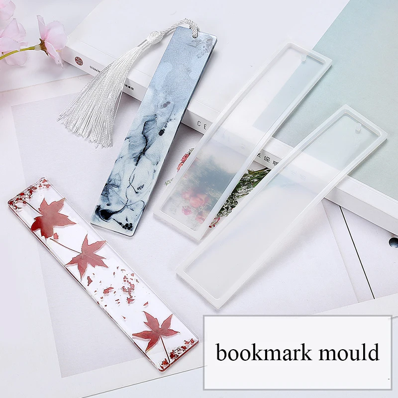 

Rectangle Bookmark Mold Transparent Silicone Craft DIY Bookmark Moulds Handmade Pendant Charms Accessories